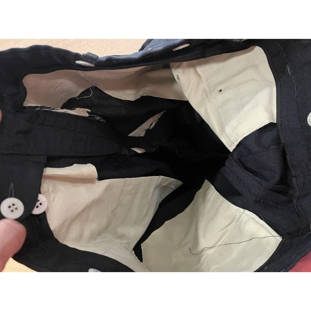 Polo Ralph Lauren Mens Black Pleated Dress Pants Cuffed Trouser Classic Fit
